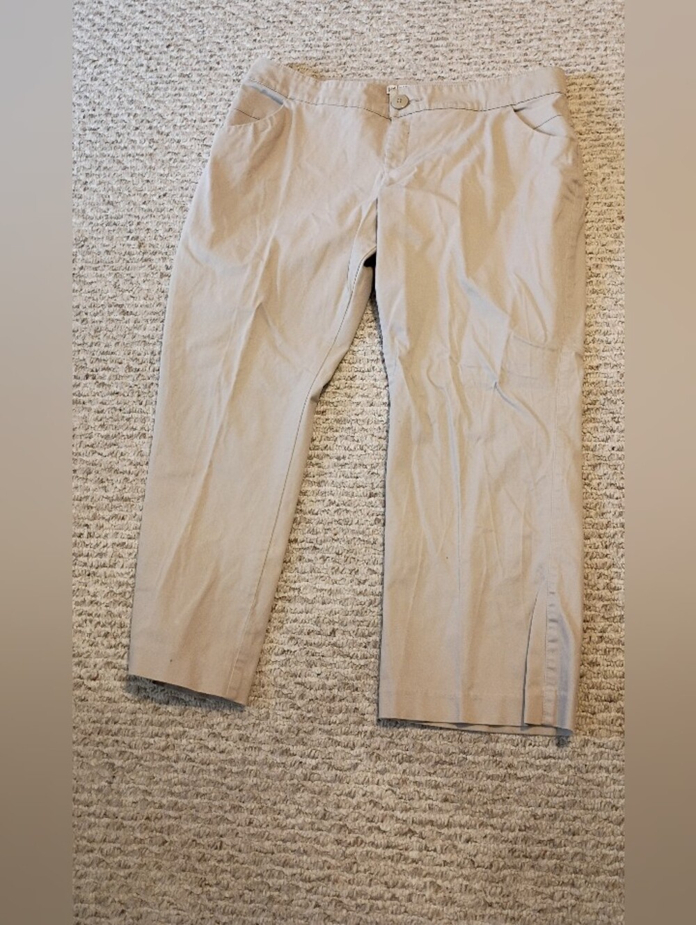 Lee Women's Khaki Stretch Crop Pants - Light BeigeWom